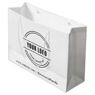 Custom Black Gift Bag with Company Logo 12.5 x 9"