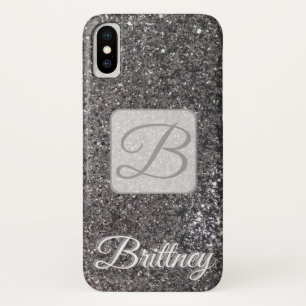 Custom Black glitter Iphone x case