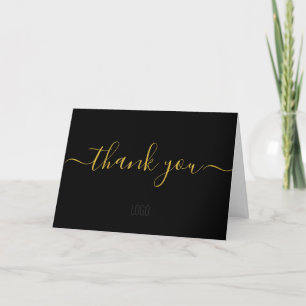 Custom Black Gold business customer appreciation Thank You Card
