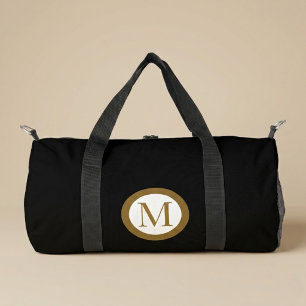 Custom Black & Gold Center Seal Monogram Duffle Bag