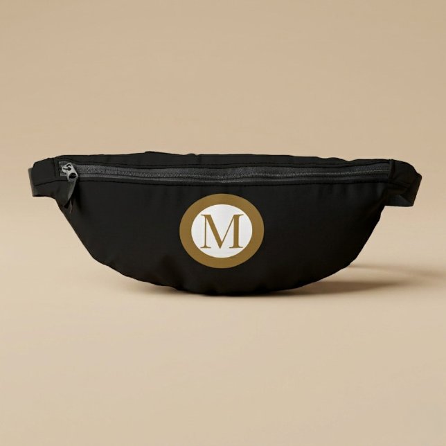 Custom Black & Gold Centre Seal Monogram Fanny Pack (Creator Uploaded)