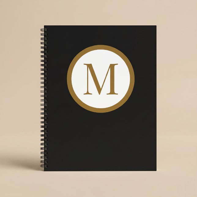 Custom Black & Gold Centre Seal Monogram Notebook (Creator Uploaded)