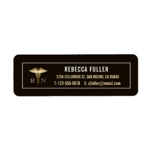 Custom Black & Gold Nursing Address