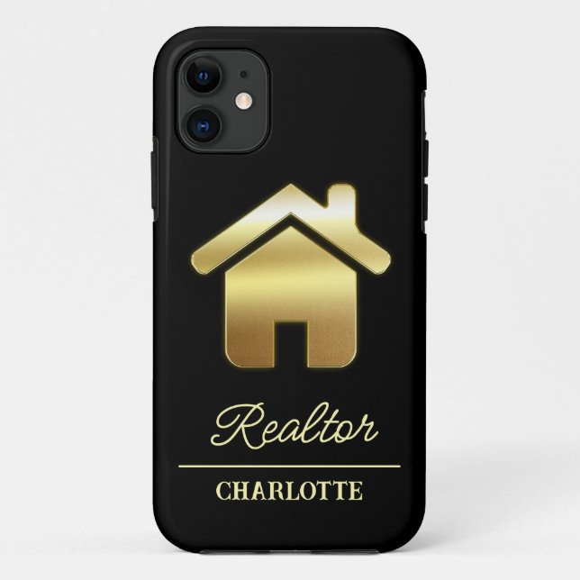 Custom Black & Gold  Real Estate Agent  Case-Mate iPhone Case (Back)