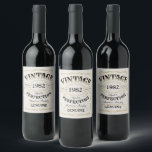 Custom Black gold Vintage Aged To Perfection Wine  Wine Label<br><div class="desc">Inspired by classic whiskey label,  black gold and beige fun vintage aged to perfection adult birthday gift idea for men,  great for any age birthday celebration,  or other occasions. Custom it with your own text and background colour.</div>