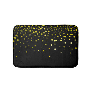Custom Black Green Glitter Confetti Personalized Bath Mat