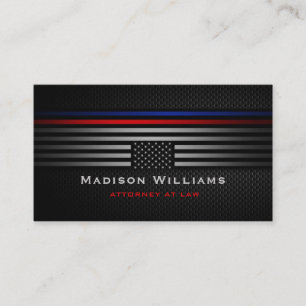 Custom Black Grey The Usa America Flag Law Office Business Card