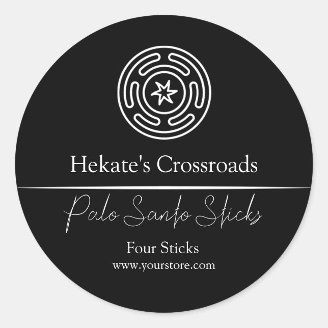 Custom Black Hekate Symbol Label (Front)