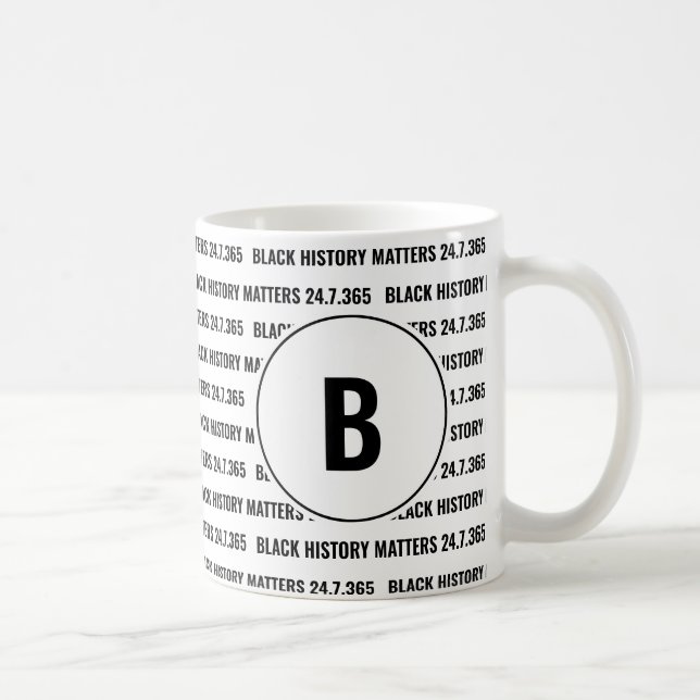 Custom Black History Month Monogram Coffee Mug (Right)