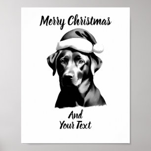 Custom Black Lab Christmas Poster Instant Download