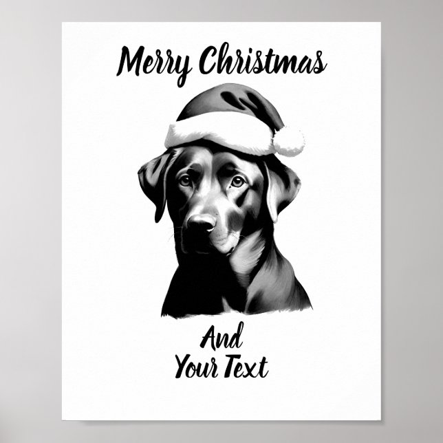 Custom Black Lab Christmas Poster Instant Download (Devant)