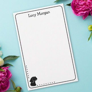 Custom Black Lab Cute Dog Art Stationery