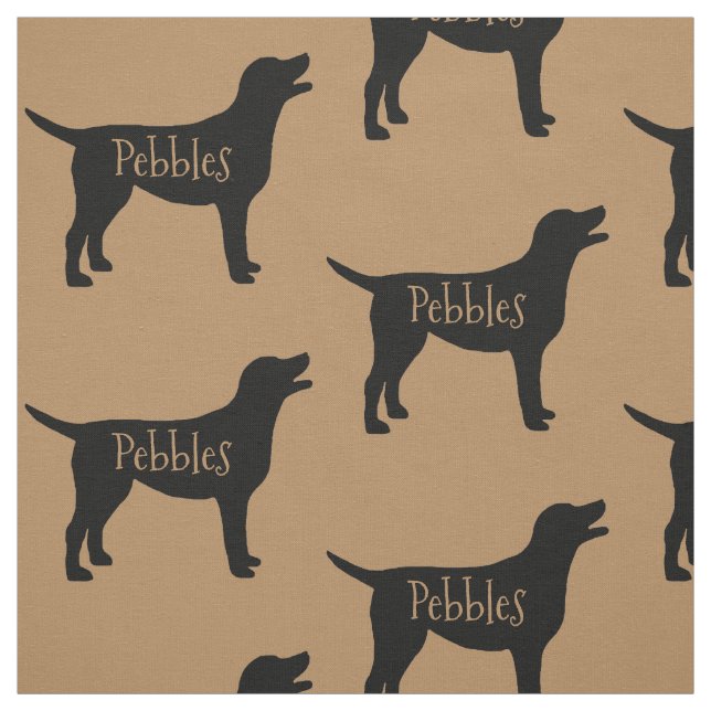 Custom Black Lab Dog Breed Fabric (Swatch)