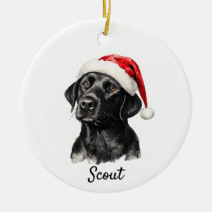 Custom Black Labrador  Ceramic Ornament
