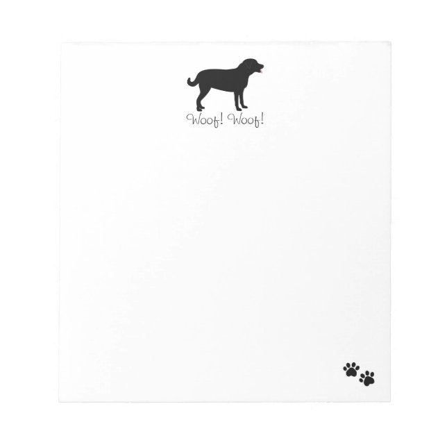 Custom Black Labrador Notepad (Front)