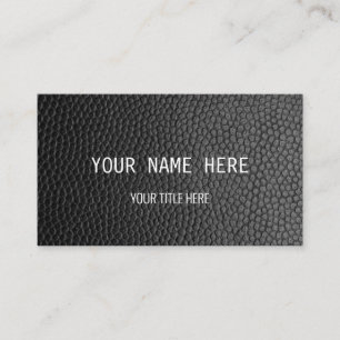 Custom Black Leather Design   Business Card