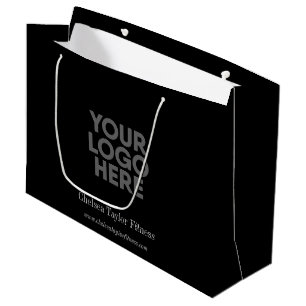 Custom Black Logo Corporate Company Business  Large Gift Bag