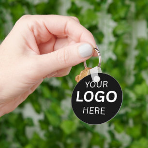 Custom Black Luxury Business Logo Template Keychain