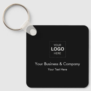 Custom Black Luxury Business Logo Template Keychain