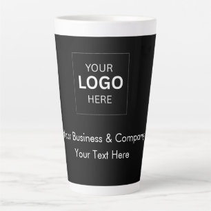 Custom Black Luxury Business Logo Template Latte Mug