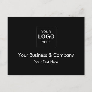 Custom Black Luxury Business Logo Template Postcard