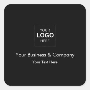 Custom Black Luxury Business Logo Template Square Sticker