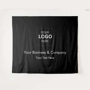 Custom Black Luxury Business Logo Template Tapestry