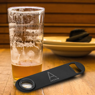 Custom Black Personalized Monogram Speed bottle Bar Key