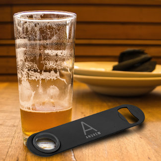 Custom Black Personalized Monogram Speed bottle Bar Key