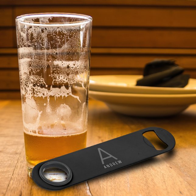 Custom Black Personalized Monogram Speed bottle Bar Key (Creator Uploaded)