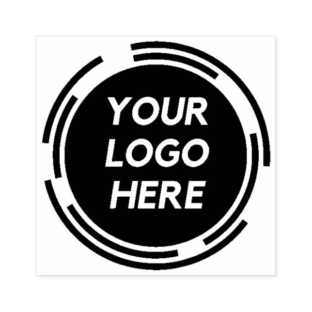 Custom Black Personalized Round Business Logo Rubber Stamp (Imprint)