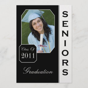 Custom Black Photo Graduation Announcements