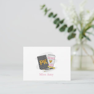 Custom Black Pre K Teacher  Card