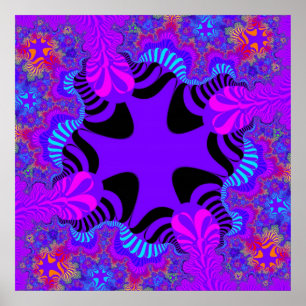 Custom Black Purple Cross Poster