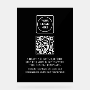 Custom Black QR   Business Logo Professional  Acrylic Sign