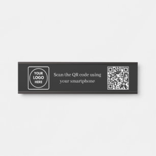 Custom Black QR Code Access Control Display Door Sign