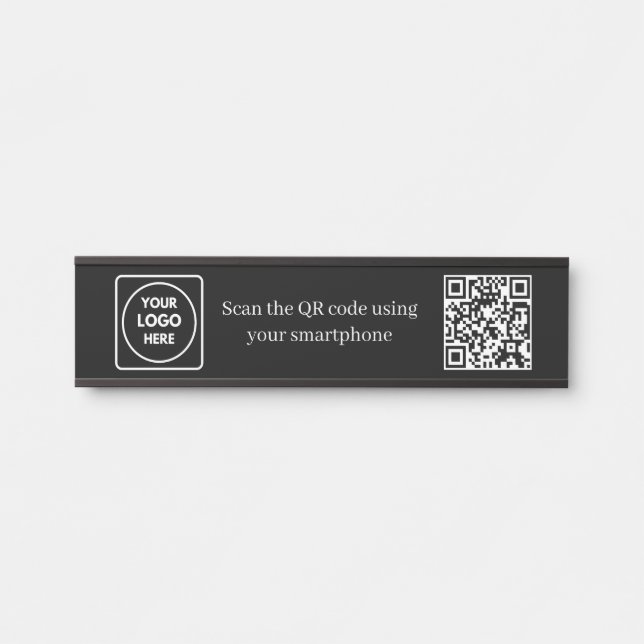 Custom Black QR Code | Access Control Display Door Sign (Front)