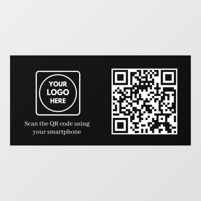 Custom Black QR Code | Access Control Display Window Cling (Sheet)