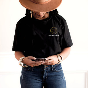 Custom Black QR Code Company Promotional Notary T-Shirt