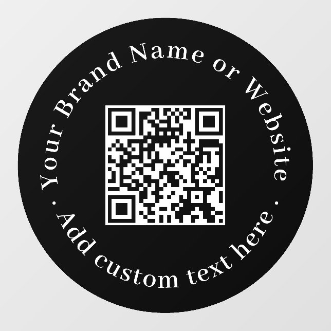 Custom Black QR Code | Modern Business Display Window Cling (Sheet)
