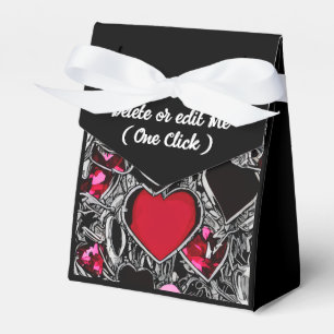 Custom Black & Red Hearts Favor Box