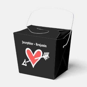 Custom Black & Red Love Heart Wedding Favour Box