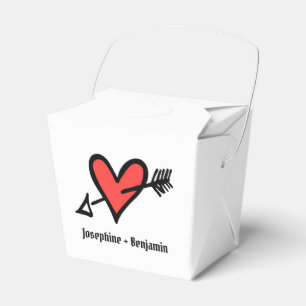 Custom Black & Red Love Heart Wedding Favour Box
