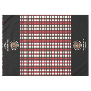 Custom Black Red Plaid Farmhouse Style Tablecloth