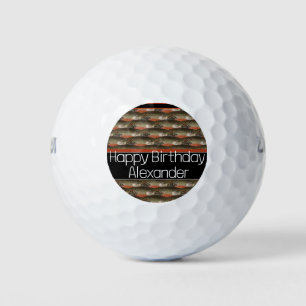 Custom Black Rust Fisherman's gift fly fishing Golf Balls
