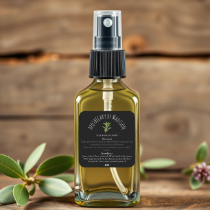 Custom Black Sage Smudge Spray Bottle Labels