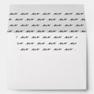 Custom black script couple's initials monogram envelope
