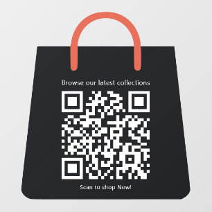 Custom Black Shopping Bag Shaped Promotional Store Window Cling