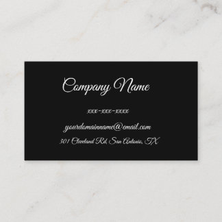 Custom Black Simple Business Card
