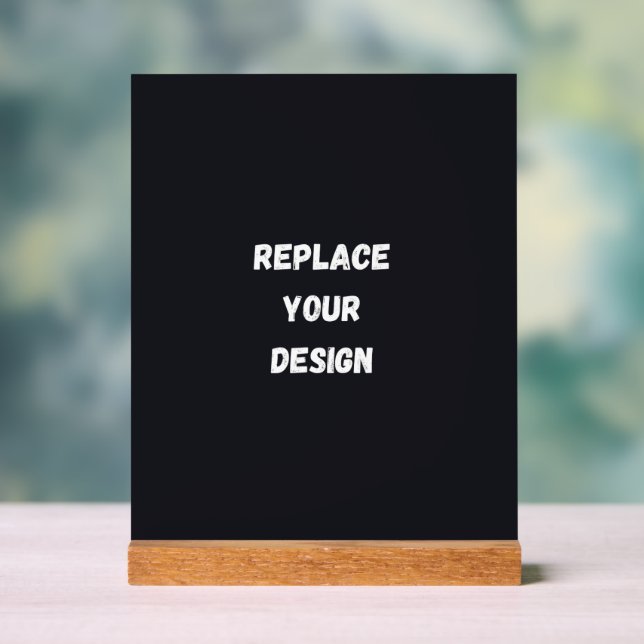 Custom black simple Design Add Photo or Text Acrylic Sign (Neutral)
